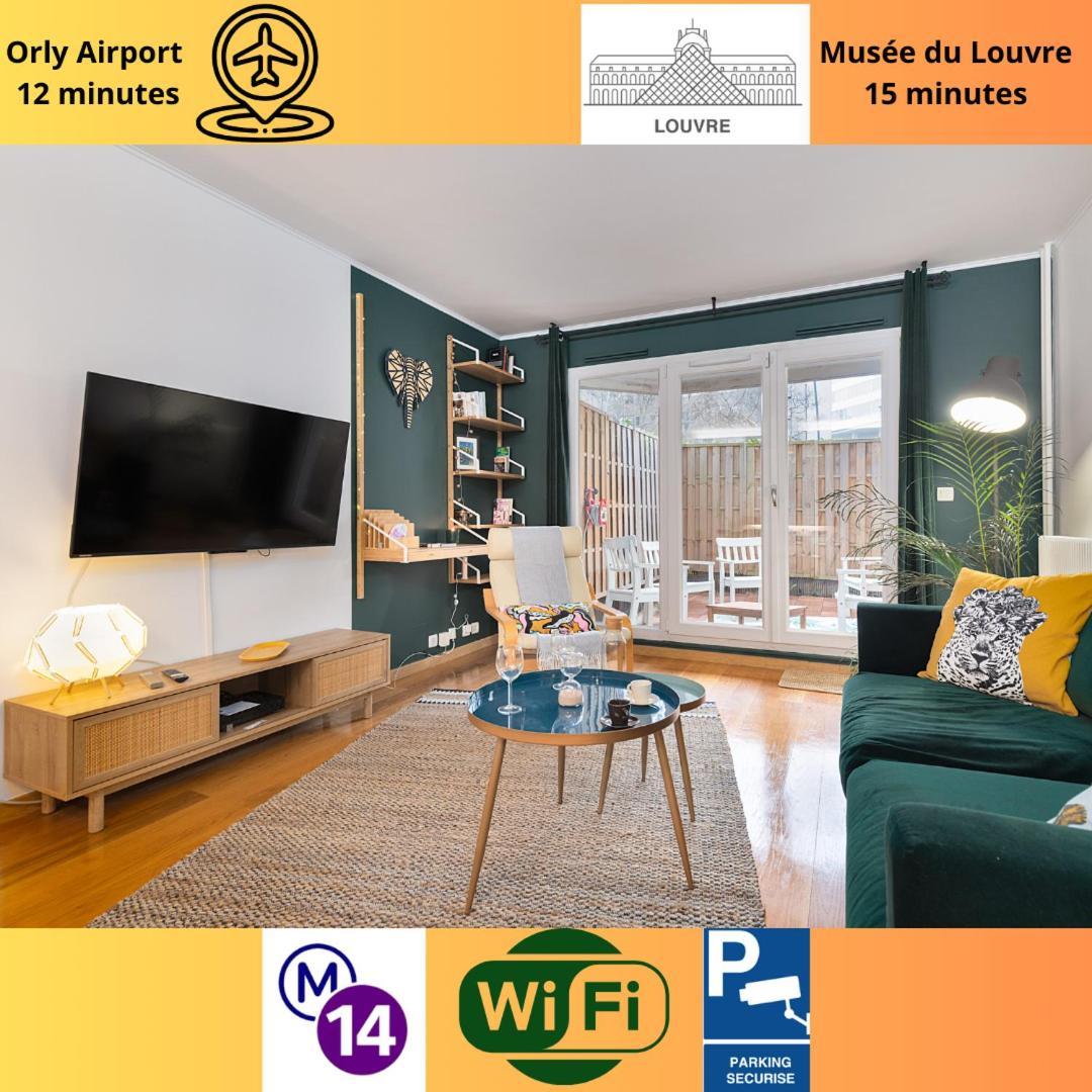 Cosy'N Paris - Parking Secure - Metro 14 - Wifi - Terrace - Premium Bedding Apartment Gentilly Exterior foto